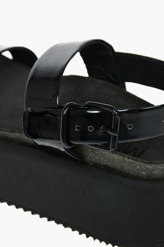 MM6 Patent Leather Sandals with Statement Sole