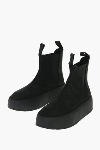 MM6 Leather Chelsea Booties with Statement Sole