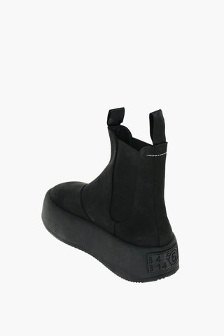 MM6 Leather Chelsea Booties with Statement Sole