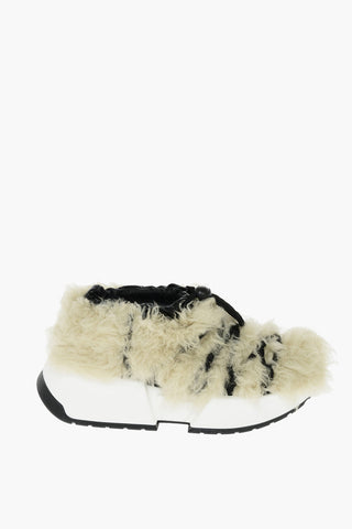 MM6 Eco-Furred Sneakers with Laces and Drawstring