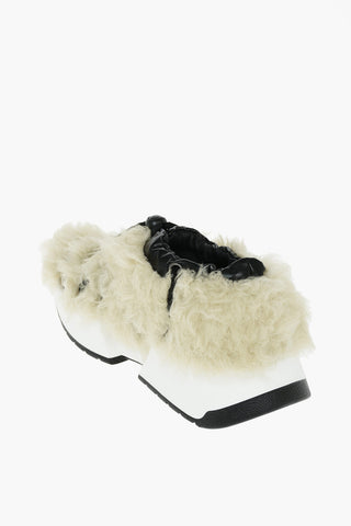 MM6 Eco-Furred Sneakers with Laces and Drawstring