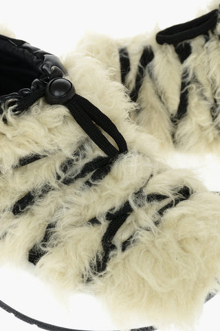 MM6 Eco-Furred Sneakers with Laces and Drawstring