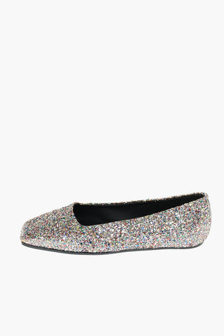 MM6 Ballerine Glitterate in Pelle e Gomma