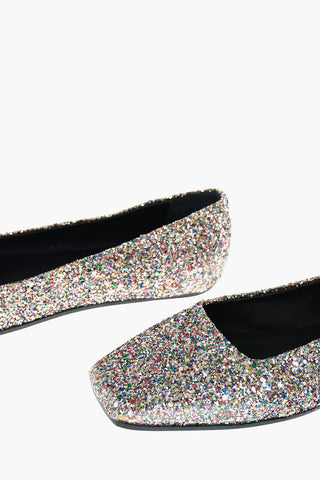 MM6 Ballerine Glitterate in Pelle e Gomma