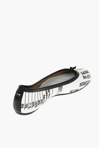 MM22 Leather TABI Ballet Flats with Lettering Print