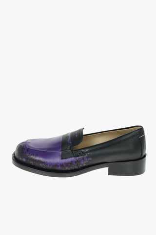 MM6 Coated Leather Penny Loafers