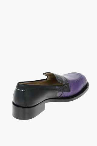 MM6 Coated Leather Penny Loafers