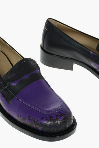 MM6 Coated Leather Penny Loafers