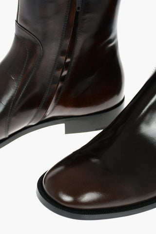 MM22 Stivaletti in Pelle con Zip Interna