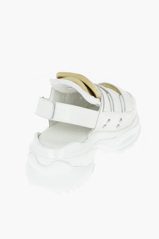 MM22 Leather Slingback Sneakers with Buckles