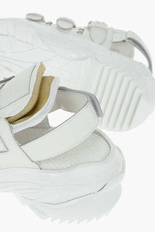 MM22 Leather Slingback Sneakers with Buckles