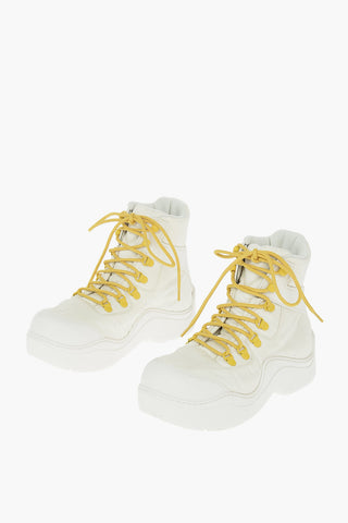 Padded Nylon PUDDLE Ankle Boots with Contrasting Laces