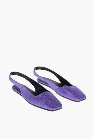 MM6 Slingbacks in Pelle e Gomma con Glitter All-over