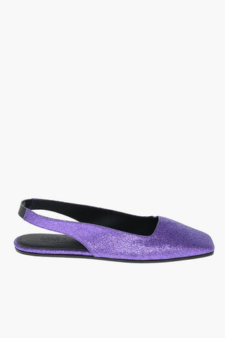 MM6 Slingbacks in Pelle e Gomma con Glitter All-over