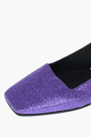 MM6 Slingbacks in Pelle e Gomma con Glitter All-over