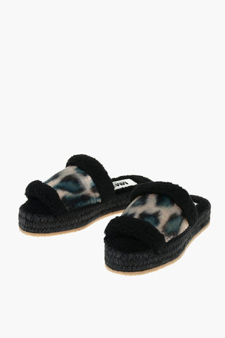 MM6 Furred Slippers with Rope Platform