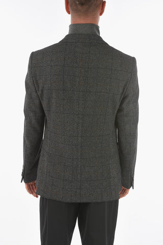 ZZEGNA Glen Checkered 2-button Blazer with Notch Lapel