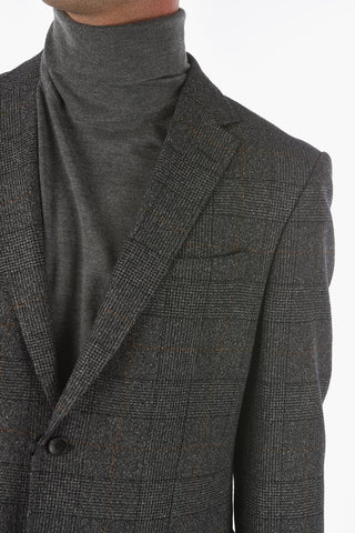 ZZEGNA Glen Checkered 2-button Blazer with Notch Lapel