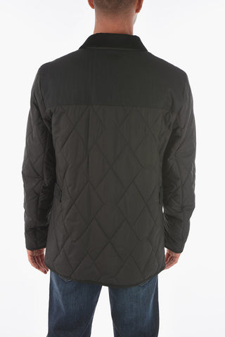 ZZEGNA corduroy collar quilted jacket