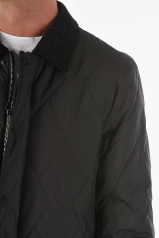 ZZEGNA corduroy collar quilted jacket
