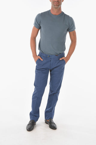 ID Stretched Cotton Chino Pants with 5 Pockets