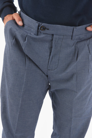 Double-pleated BRERA2P Geometric Micropatterned Chino Pants
