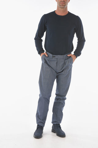 Double-pleated BRERA2P Geometric Micropatterned Chino Pants