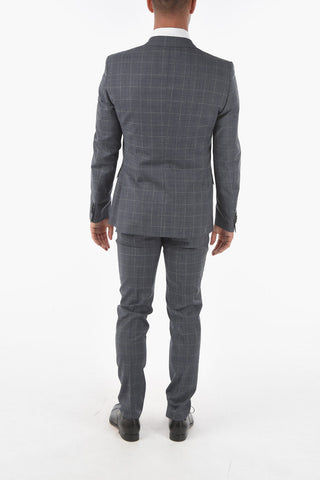 CC COLLECTION Abito RESET in Lana Vergine con Motivo Glen Check