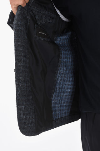 Minicheckered 2-button Blazer with Notch lapel