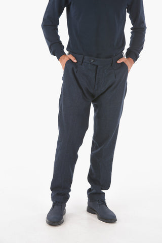 Single-pleated Leisure Fit RAVAL1P.L.478 Herringbone Wool Blend Pants