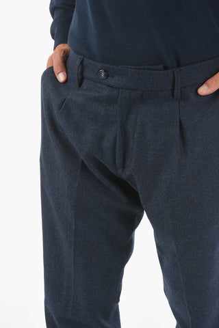 Single-pleated Leisure Fit RAVAL1P.L.478 Herringbone Wool Blend Pants