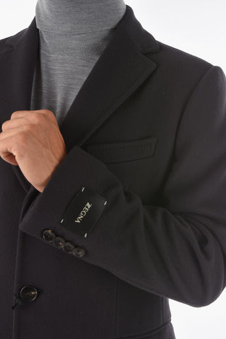 ZZEGNA flap pocket wool chesterfield coat
