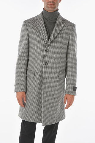 ZZEGNA houndstooth patterned chesterfield coat