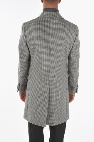 ZZEGNA houndstooth patterned chesterfield coat