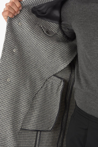 ZZEGNA houndstooth patterned chesterfield coat