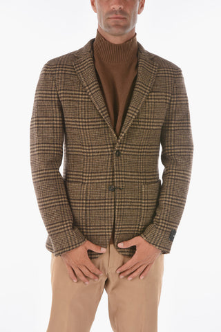 ZZEGNA Glen Checkered 2-button Blazer with Notch Lapel