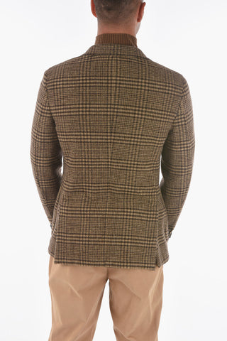 ZZEGNA Glen Checkered 2-button Blazer with Notch Lapel