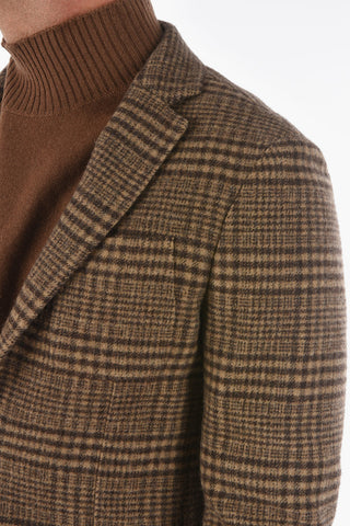 ZZEGNA Glen Checkered 2-button Blazer with Notch Lapel