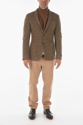 ZZEGNA Glen Checkered 2-button Blazer with Notch Lapel