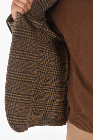 ZZEGNA Glen Checkered 2-button Blazer with Notch Lapel