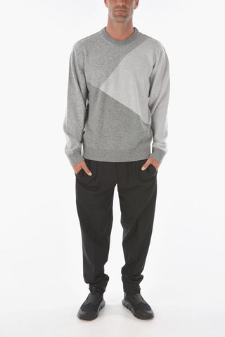 ZZEGNA Tone-on-tone Crew-neck Sweater