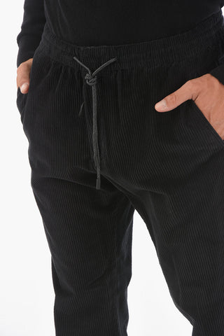ZZEGNA solid color corduroy pants