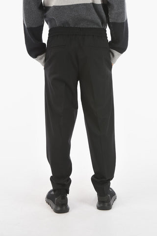 ZZEGNA drawstring waist double pleat pants