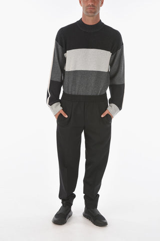 ZZEGNA drawstring waist double pleat pants