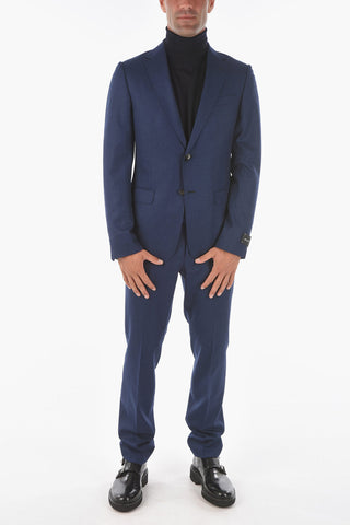 ZZEGNA wool side vents notch lapel 2-button suit