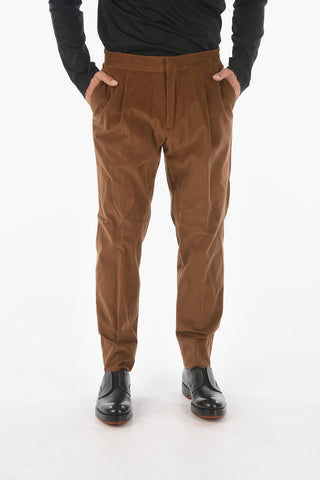 ZZEGNA single pleat corduroy pants