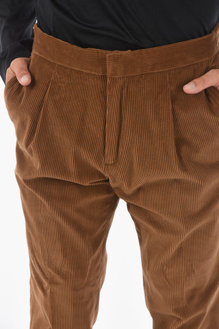 ZZEGNA single pleat corduroy pants