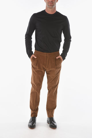 ZZEGNA single pleat corduroy pants