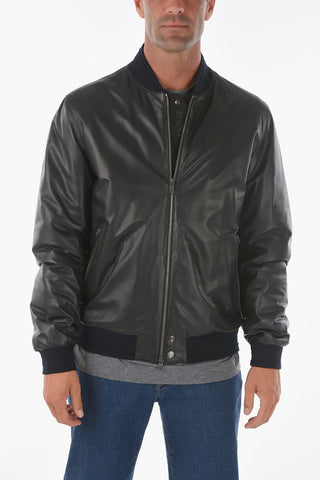 ZZEGNA full zip leather bomber
