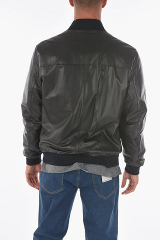 ZZEGNA full zip leather bomber